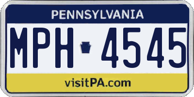 PA license plate MPH4545