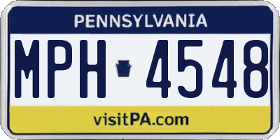 PA license plate MPH4548