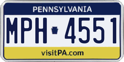 PA license plate MPH4551