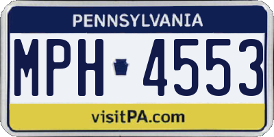 PA license plate MPH4553