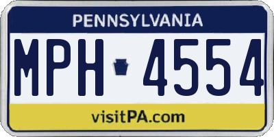 PA license plate MPH4554