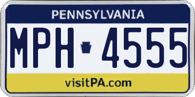 PA license plate MPH4555