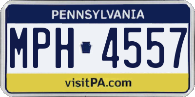 PA license plate MPH4557