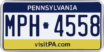 PA license plate MPH4558