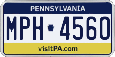 PA license plate MPH4560