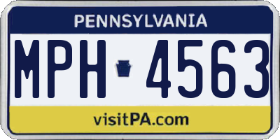 PA license plate MPH4563
