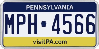 PA license plate MPH4566