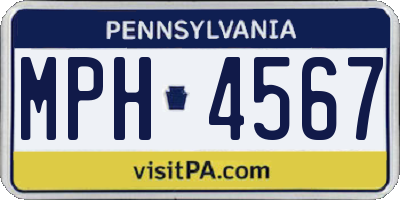 PA license plate MPH4567