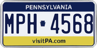 PA license plate MPH4568