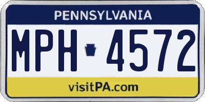 PA license plate MPH4572