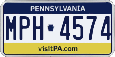 PA license plate MPH4574