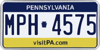 PA license plate MPH4575