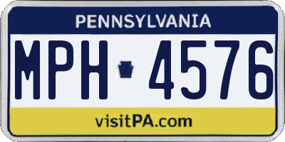 PA license plate MPH4576