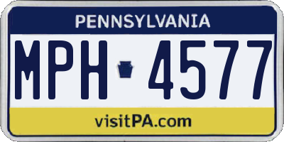 PA license plate MPH4577