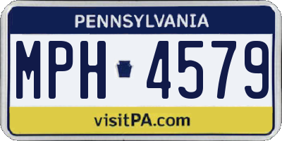 PA license plate MPH4579
