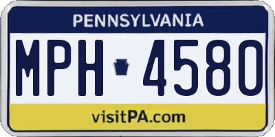 PA license plate MPH4580