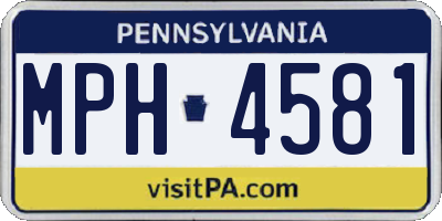 PA license plate MPH4581