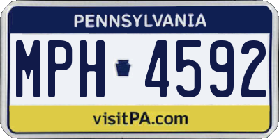 PA license plate MPH4592