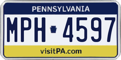 PA license plate MPH4597