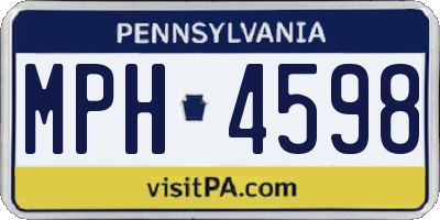 PA license plate MPH4598