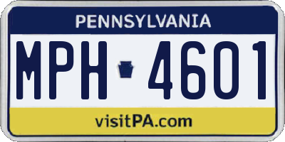 PA license plate MPH4601