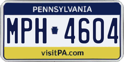 PA license plate MPH4604