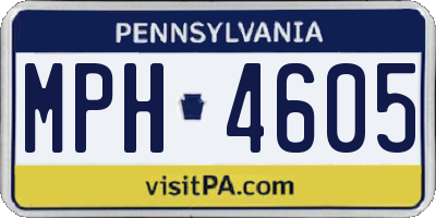 PA license plate MPH4605