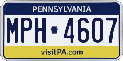 PA license plate MPH4607