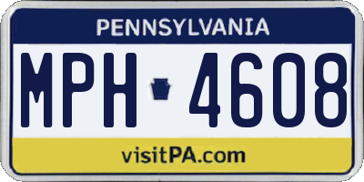 PA license plate MPH4608