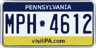 PA license plate MPH4612