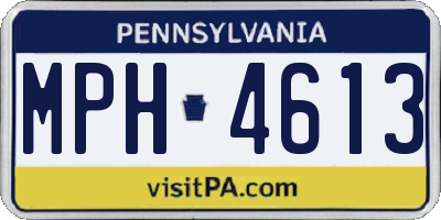 PA license plate MPH4613