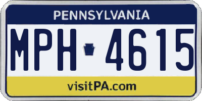 PA license plate MPH4615