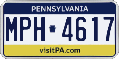 PA license plate MPH4617