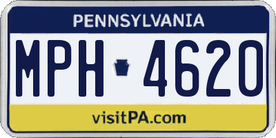 PA license plate MPH4620