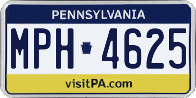 PA license plate MPH4625