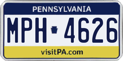 PA license plate MPH4626