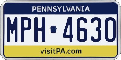 PA license plate MPH4630