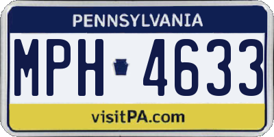 PA license plate MPH4633