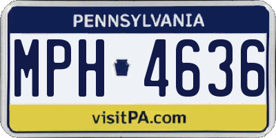 PA license plate MPH4636