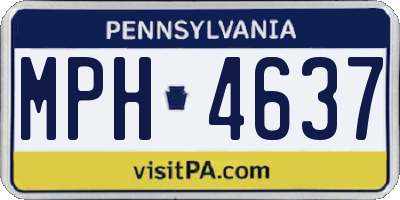 PA license plate MPH4637