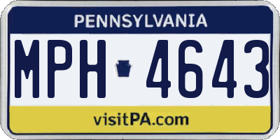 PA license plate MPH4643
