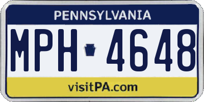 PA license plate MPH4648