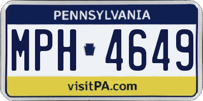 PA license plate MPH4649