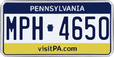 PA license plate MPH4650