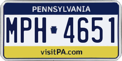 PA license plate MPH4651