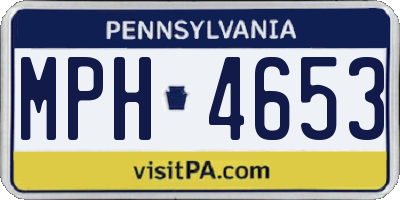 PA license plate MPH4653