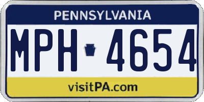 PA license plate MPH4654