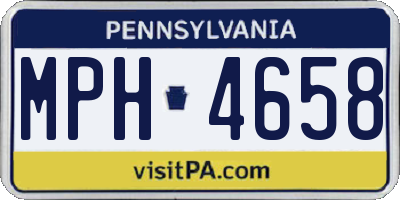 PA license plate MPH4658