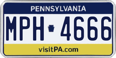 PA license plate MPH4666