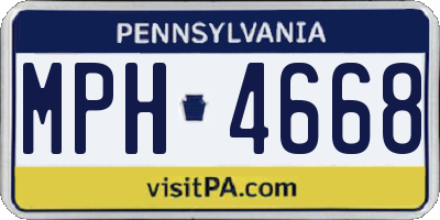 PA license plate MPH4668